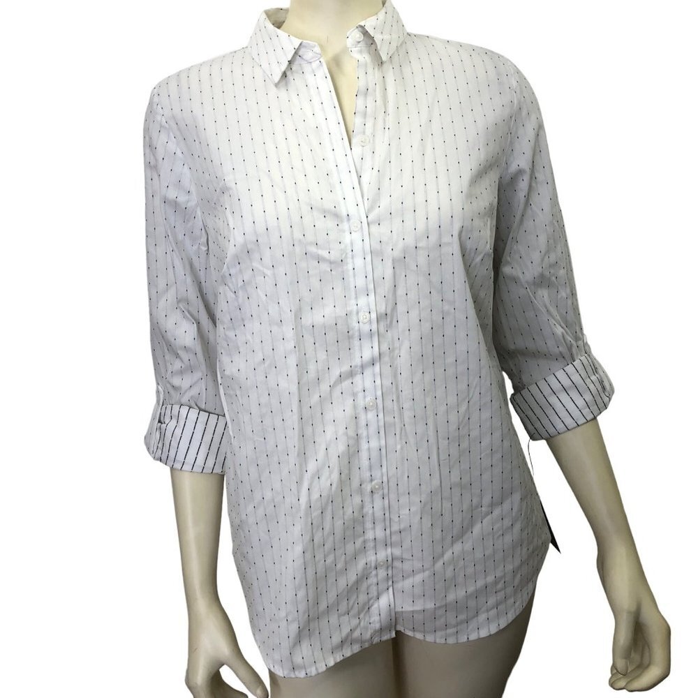 APT 9 WOMEN ESSENTIAL BUTTON DOWN SHIRTS‎ MD NEW WITH TAG